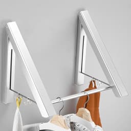 image-Punch-free Space Aluminum Foldable Invisible Folding Retractable Wall Hanger for Waterproof Hanging Underwear Coat Hanger