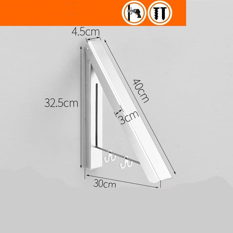 image-Punch-free Space Aluminum Foldable Invisible Folding Retractable Wall Hanger for Waterproof Hanging Underwear Coat Hanger