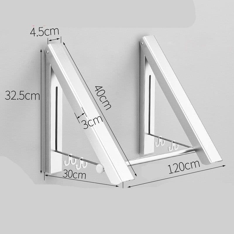 image-Punch-free Space Aluminum Foldable Invisible Folding Retractable Wall Hanger for Waterproof Hanging Underwear Coat Hanger