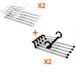 image-5 In 1 Wardrobe Hanger Multi-functional Clothes Hangers Pants Stainless Steel Magic Wardrobe Clothing Hangers For Clothes Rack