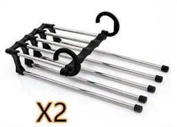 image-5 In 1 Wardrobe Hanger Multi-functional Clothes Hangers Pants Stainless Steel Magic Wardrobe Clothing Hangers For Clothes Rack