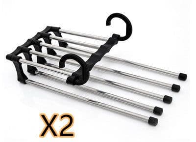 image-5 In 1 Wardrobe Hanger Multi-functional Clothes Hangers Pants Stainless Steel Magic Wardrobe Clothing Hangers For Clothes Rack