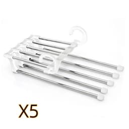 image-5 In 1 Wardrobe Hanger Multi-functional Clothes Hangers Pants Stainless Steel Magic Wardrobe Clothing Hangers For Clothes Rack