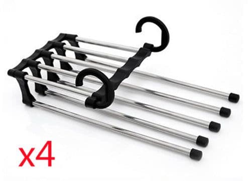 image-5 In 1 Wardrobe Hanger Multi-functional Clothes Hangers Pants Stainless Steel Magic Wardrobe Clothing Hangers For Clothes Rack