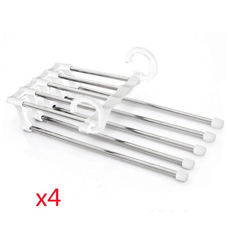 image-5 In 1 Wardrobe Hanger Multi-functional Clothes Hangers Pants Stainless Steel Magic Wardrobe Clothing Hangers For Clothes Rack