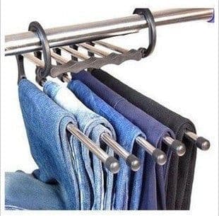 image-5 In 1 Wardrobe Hanger Multi-functional Clothes Hangers Pants Stainless Steel Magic Wardrobe Clothing Hangers For Clothes Rack