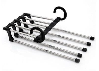 image-5 In 1 Wardrobe Hanger Multi-functional Clothes Hangers Pants Stainless Steel Magic Wardrobe Clothing Hangers For Clothes Rack