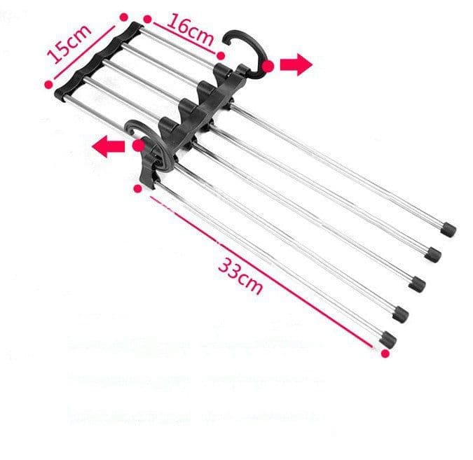 image-5 In 1 Wardrobe Hanger Multi-functional Clothes Hangers Pants Stainless Steel Magic Wardrobe Clothing Hangers For Clothes Rack