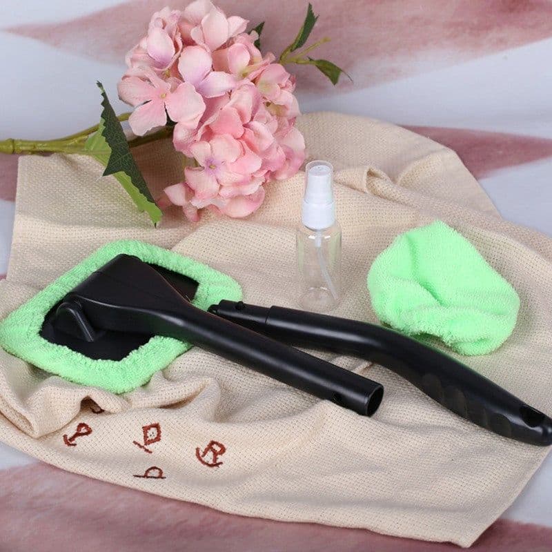 image-Car Window Windshield Wiper Microfiber Cloth Auto Window Cleaner Long Handle Car Washable Brush Clean Tool