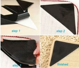 image-Rug Grippers Washing Reuse Anti-Slip Curling Rug Grippers Keeps Your Rug In Place Makes Corners Flat Anti Slip Rug Grippers