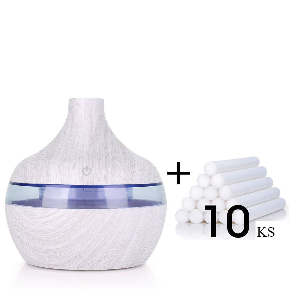 image-Wood Grain Aromatherapy USB Humidifier Drops Water Air Purification essential oil aroma diffuser Creative home grain