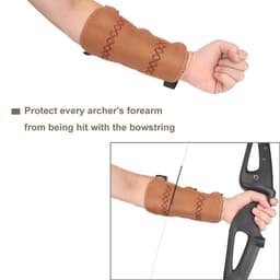 image-Krayney Youth Leather 3-Strap Arm Guard Hunting Shooting Arrow Bow Gear Accessories, Archery Arm Protector