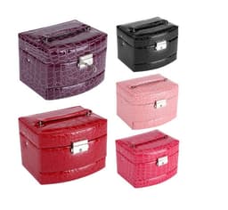 image-3 Layers Jewelry Boxes And Packaging Leather Makeup Organizer Storage Box Container Case Gift Box Women Cosmetic Casket