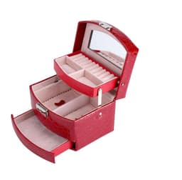 image-3 Layers Jewelry Boxes And Packaging Leather Makeup Organizer Storage Box Container Case Gift Box Women Cosmetic Casket