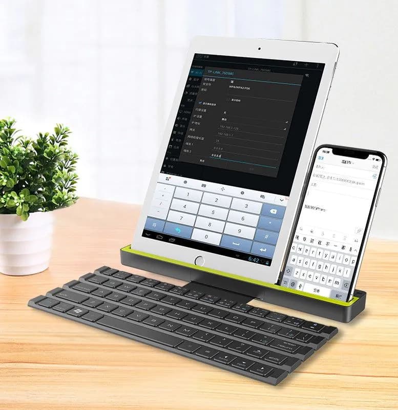 image-Outdoor Office Portable Folding Wireless Reel Keyboard