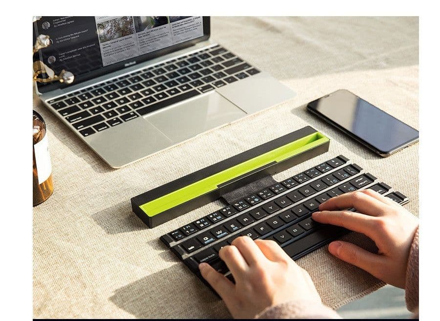 image-Outdoor Office Portable Folding Wireless Reel Keyboard