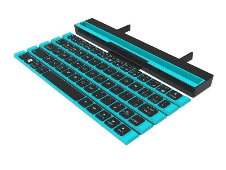 image-Outdoor Office Portable Folding Wireless Reel Keyboard