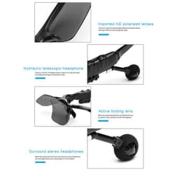 image-Outdoor Bluetooth 5.0 Smart Sunglasses, Wireless Headphones, Sport, With Microphone, For Smart Phones