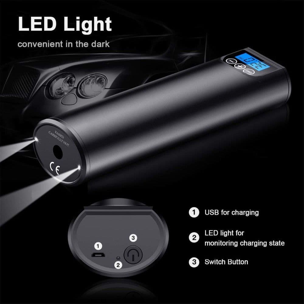 image-Automobile Tire AirPump Hand Held Multi-functional Intelligent Vehicle Mounted Inflation Mini Portable AirPump