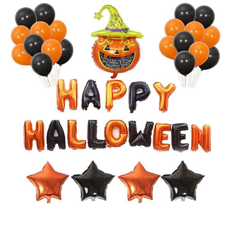 image-Halloween Pumpkins Balloon Decoration Bat Helium Balloons Halloween Home Decoration