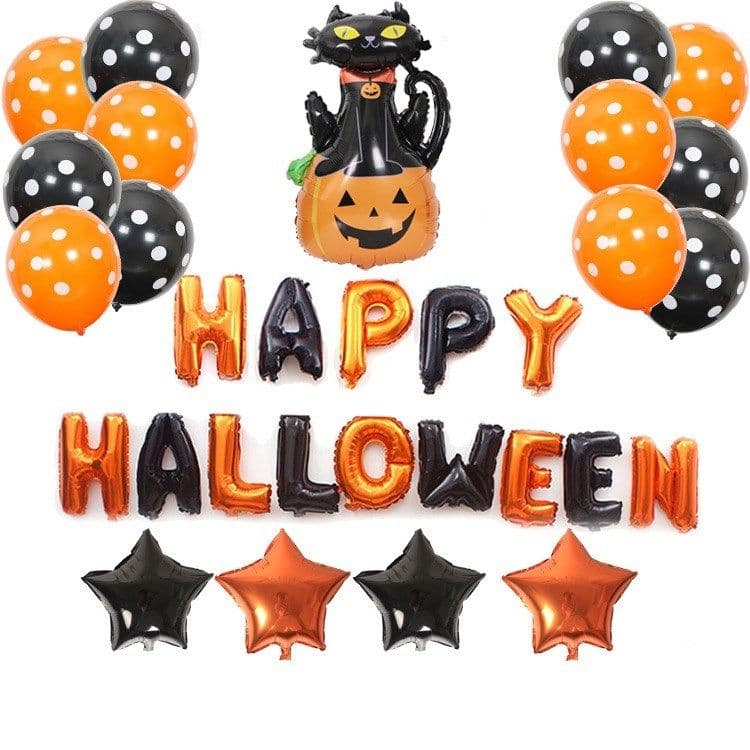 image-Halloween Pumpkins Balloon Decoration Bat Helium Balloons Halloween Home Decoration