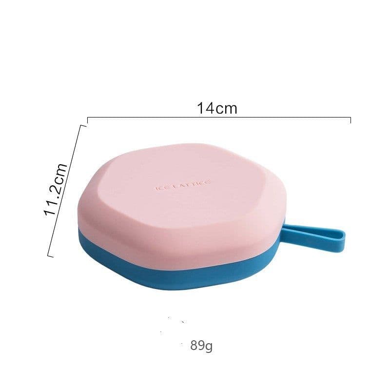 image-Silicone 12 Cavity Hexagon 3D Ice Mold DIY Popsicle Mould Ice Cream Makers Storage Box
