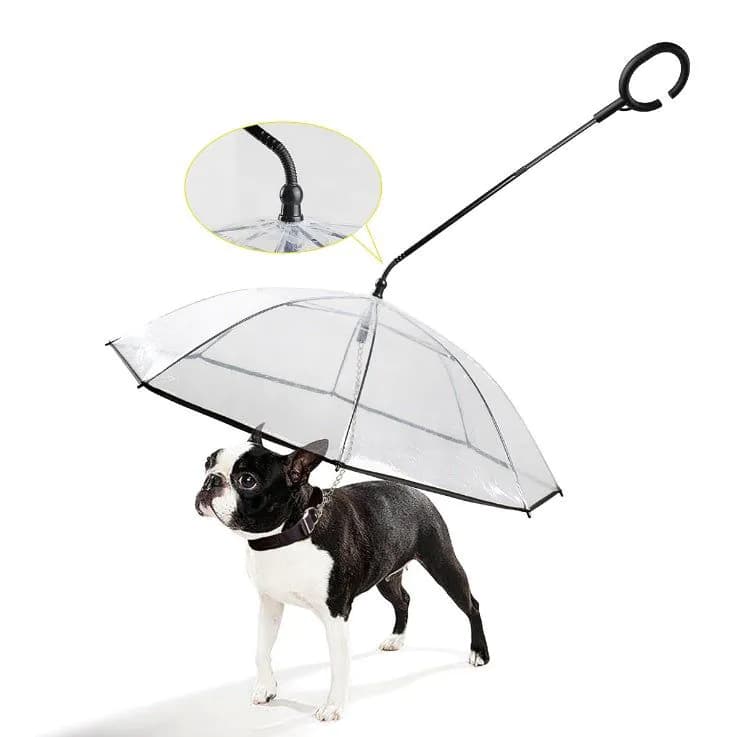 image-Hot Selling Transparent Pet Supplies Adjustable Pet C Type Umbrella