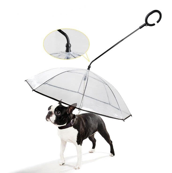 image-Hot Selling Transparent Pet Supplies Adjustable Pet C Type Umbrella