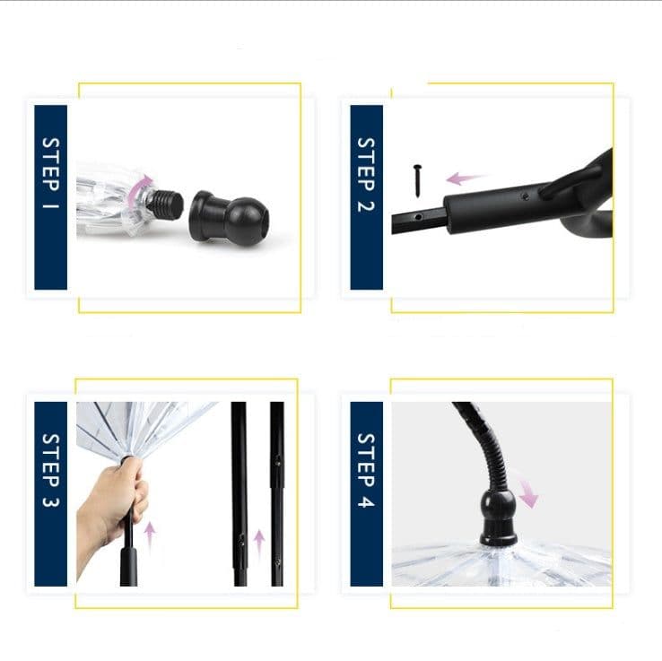 image-Hot Selling Transparent Pet Supplies Adjustable Pet C Type Umbrella