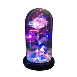 image-Beauty Eternal Flower Rose in Flask Wedding Decoration Artificial Flowers Glass Cover for Valentine'S Day Gift Home Decor