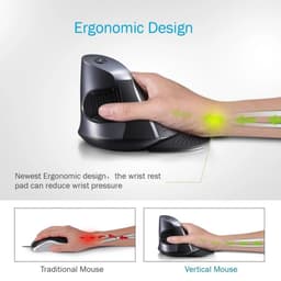 image-Ergonomic Vertical Wireless Mouse 6 Buttons Optical Mice