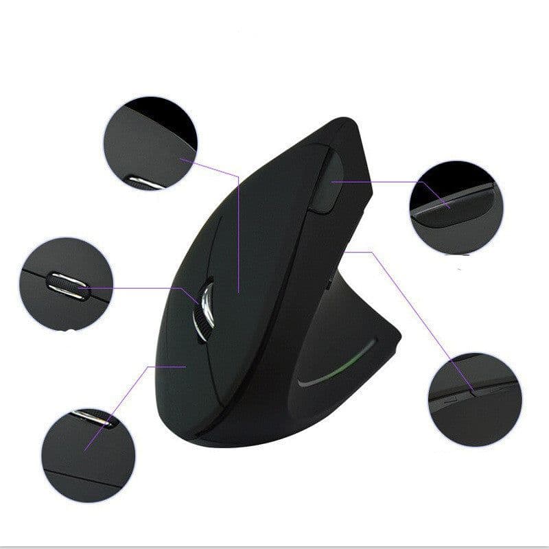image-Ergonomic Vertical Wireless Mouse 6 Buttons Optical Mice