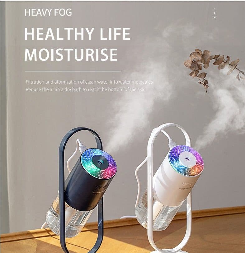 image-Magic Shadow USB Air Humidifier For Home With Projection Night Lights Ultrasonic Car Mist Maker Mini Office Air Purifier