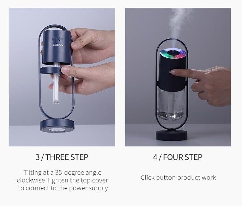 image-Magic Shadow USB Air Humidifier For Home With Projection Night Lights Ultrasonic Car Mist Maker Mini Office Air Purifier