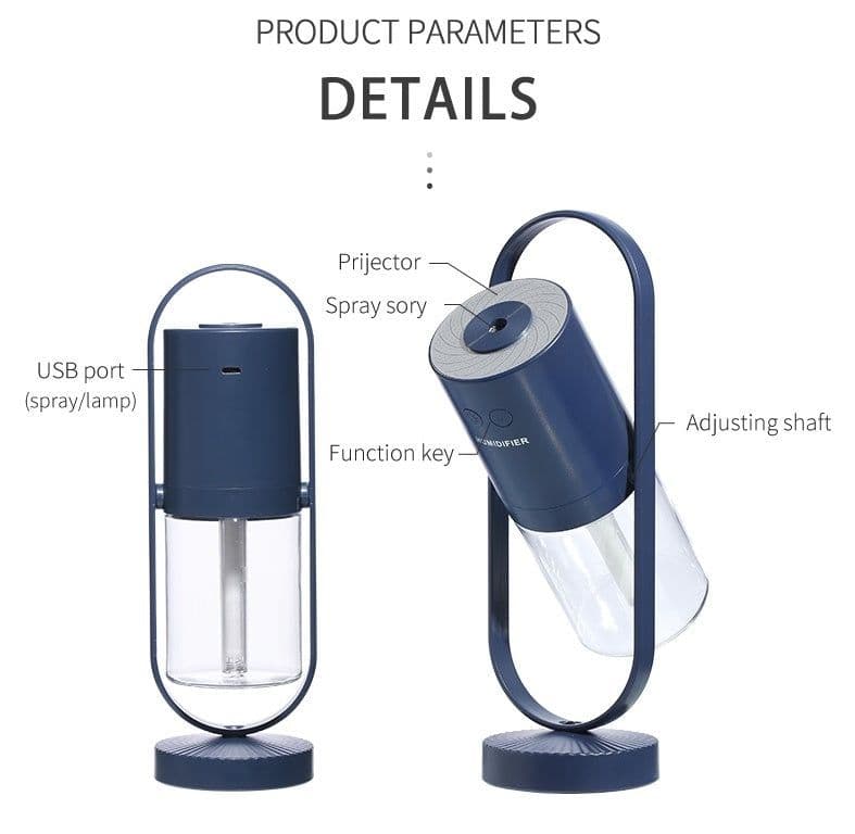 image-Magic Shadow USB Air Humidifier For Home With Projection Night Lights Ultrasonic Car Mist Maker Mini Office Air Purifier