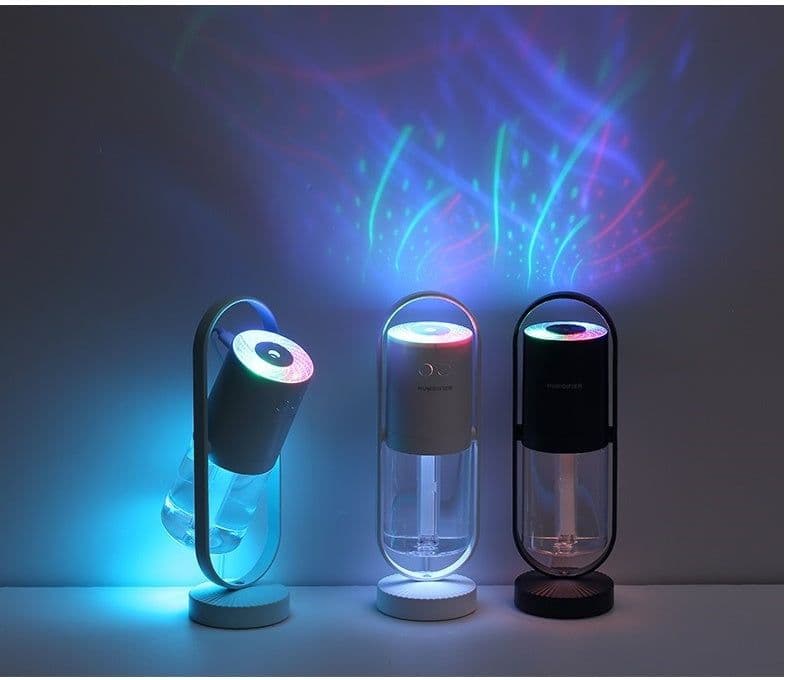 image-Magic Shadow USB Air Humidifier For Home With Projection Night Lights Ultrasonic Car Mist Maker Mini Office Air Purifier