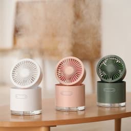 image-Spray mini fan mini portable mute desktop cooling water mist humidifier small rechargeable big wind