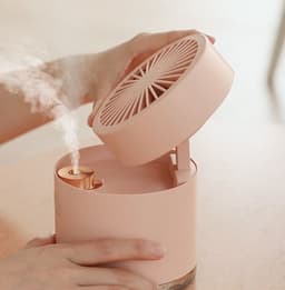 image-Spray mini fan mini portable mute desktop cooling water mist humidifier small rechargeable big wind