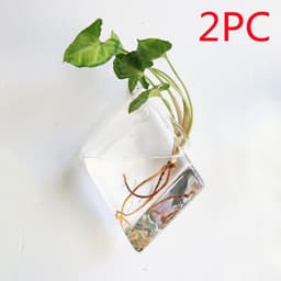 image-Fashion Wall Hanging Glass Flower Vase Terrarium Wall Fish Tank Aquarium Container Flower Planter Pots Home Garden Decoration