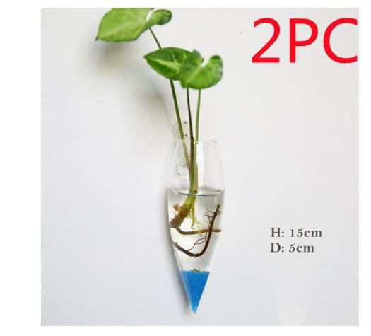 image-Fashion Wall Hanging Glass Flower Vase Terrarium Wall Fish Tank Aquarium Container Flower Planter Pots Home Garden Decoration