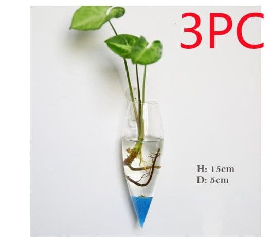 image-Fashion Wall Hanging Glass Flower Vase Terrarium Wall Fish Tank Aquarium Container Flower Planter Pots Home Garden Decoration
