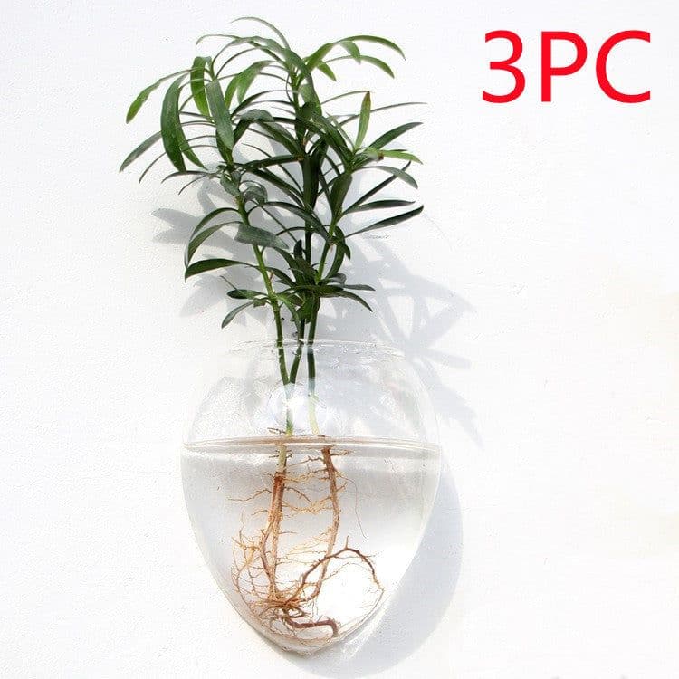 image-Fashion Wall Hanging Glass Flower Vase Terrarium Wall Fish Tank Aquarium Container Flower Planter Pots Home Garden Decoration
