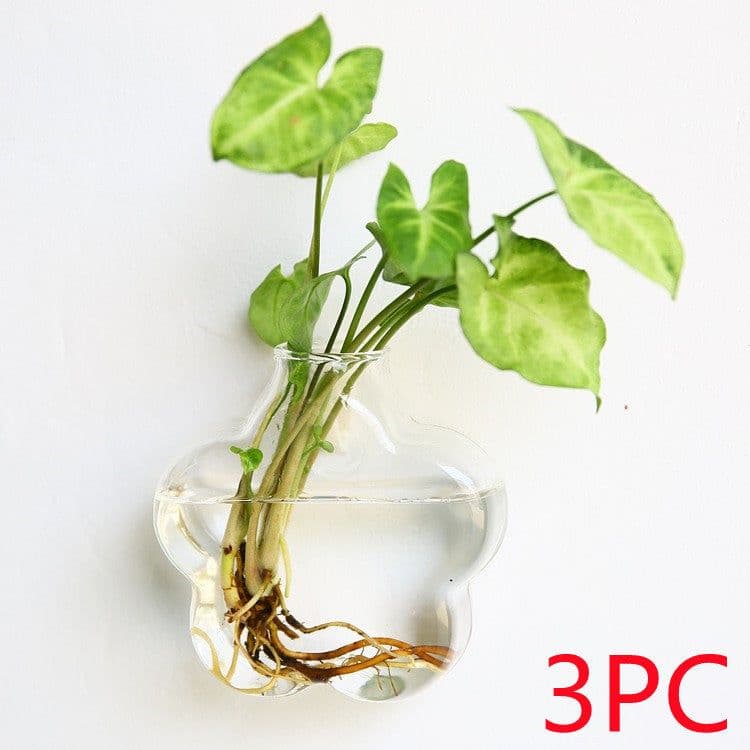 image-Fashion Wall Hanging Glass Flower Vase Terrarium Wall Fish Tank Aquarium Container Flower Planter Pots Home Garden Decoration