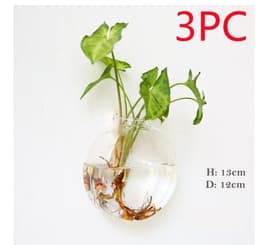 image-Fashion Wall Hanging Glass Flower Vase Terrarium Wall Fish Tank Aquarium Container Flower Planter Pots Home Garden Decoration