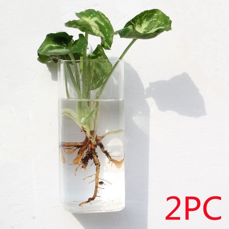 image-Fashion Wall Hanging Glass Flower Vase Terrarium Wall Fish Tank Aquarium Container Flower Planter Pots Home Garden Decoration