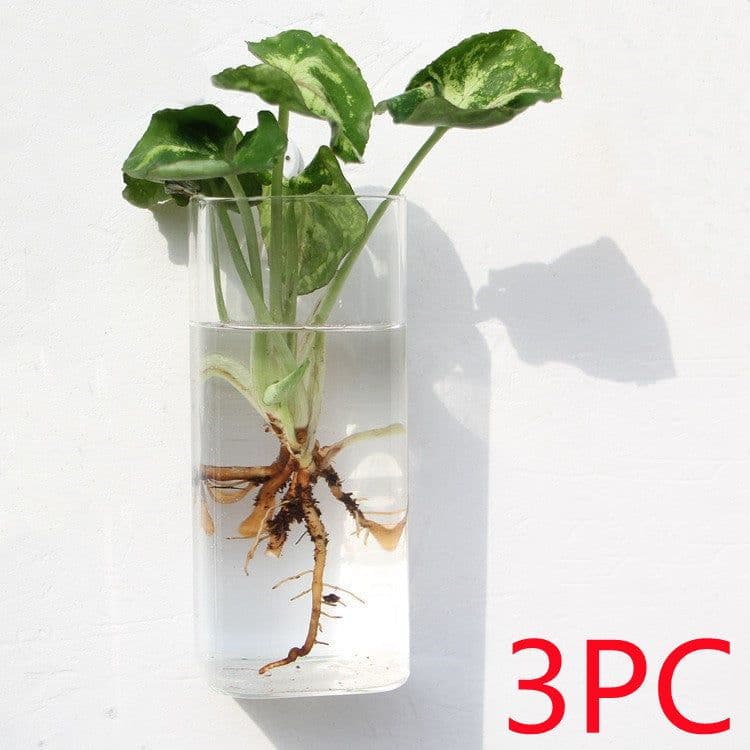 image-Fashion Wall Hanging Glass Flower Vase Terrarium Wall Fish Tank Aquarium Container Flower Planter Pots Home Garden Decoration