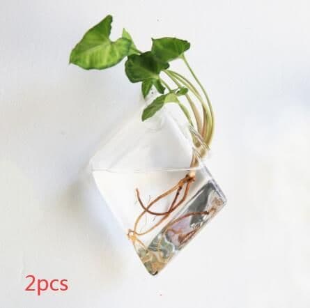 image-Fashion Wall Hanging Glass Flower Vase Terrarium Wall Fish Tank Aquarium Container Flower Planter Pots Home Garden Decoration