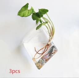 image-Fashion Wall Hanging Glass Flower Vase Terrarium Wall Fish Tank Aquarium Container Flower Planter Pots Home Garden Decoration