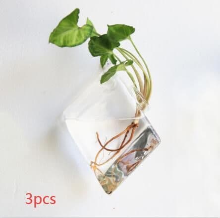 image-Fashion Wall Hanging Glass Flower Vase Terrarium Wall Fish Tank Aquarium Container Flower Planter Pots Home Garden Decoration