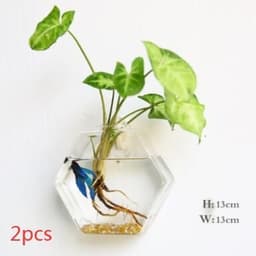 image-Fashion Wall Hanging Glass Flower Vase Terrarium Wall Fish Tank Aquarium Container Flower Planter Pots Home Garden Decoration